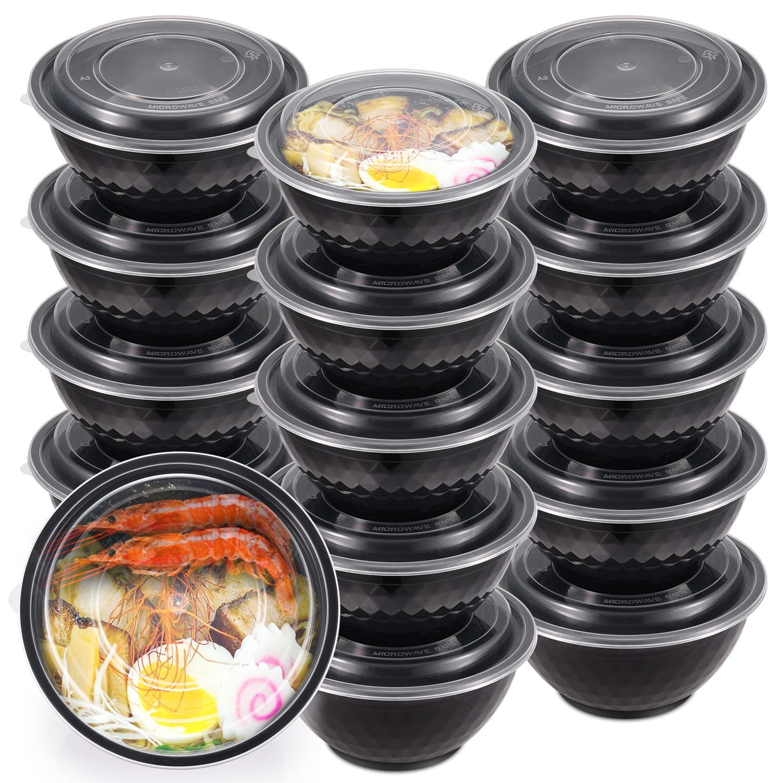 Kitch’nmore - Cuencos Para Preparación De Comidas Kitch'nmore, Extra Gruesos, 1,1 Litros, Con Tapas, 30 Unidades