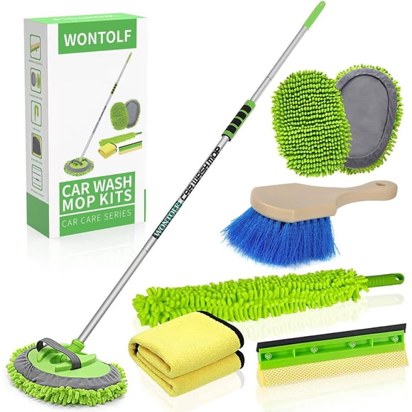 Kit de Lavado de Autos Wontolf Cepillo de 157 cm Mop Escurridor Toallas