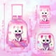 thumbnail image 3 of 3PCS Rolling Backpack for Girls, Kids Roller Wheels Bookbag, Wheeled Elementary School Bag with Lunch Bag - Cat, 3 of 3