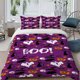 thumbnail image 1 of 3pcs Halloween Purple Background BOO Pattern Themed Printed Bedding Set Soft, 1 of 5