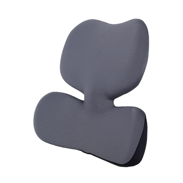 Almohada de apoyo Lumbar, almohada para respaldo de silla, diseño ergonómico portátil, cojín trasero de espuma viscoelástica para sofá, viaje, , gris Gris oscuro
