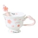 thumbnail image 4 of 2 Piezas Taza de Café Taza de Cacao Taza de Flores Vaso de Cerámica con Cuchara de Cerámica Robusta Y Diseño Floral Adecuado para Regalos de Cumpleañ Blanco, 4 of 5