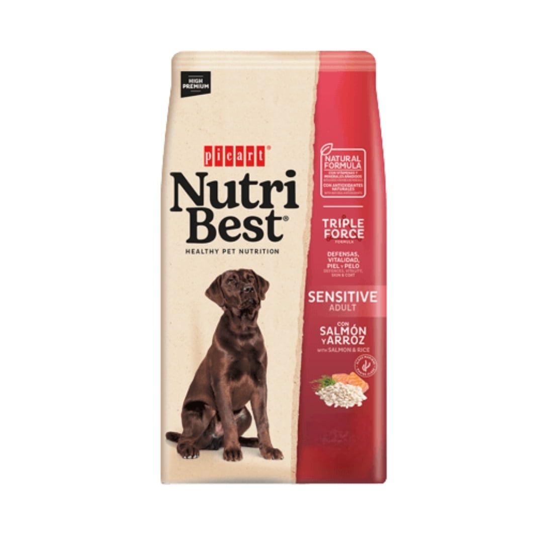 Nutribest Sensitive Perros Adultos Salmón Y Arroz 15 Kg.