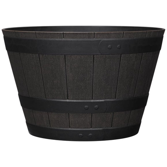 Maceta L&G - Barril de poliresina para whisky, color marrón, 30 x 48 x 48 cm