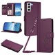 thumbnail image 1 of Funda Cartera Trébol para Samsung Galaxy S21 Plus con Ranuras Tarjetas y Carga Inalámbrica Violeta, 1 of 6