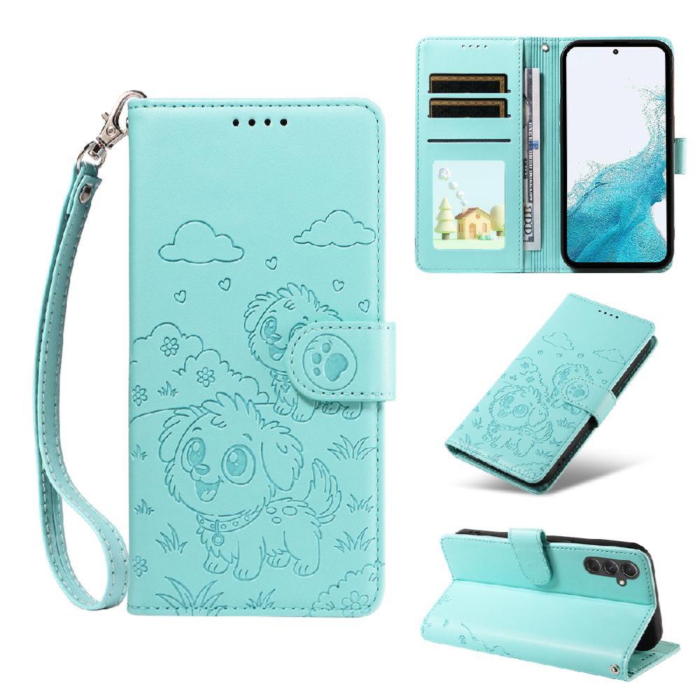 Funda Billetera Foxdock Compatible Con Samsung Galaxy A54 5G, Diseño Perrito Tierno, Ranuras Para Tarjetas Y Soporte Plegable