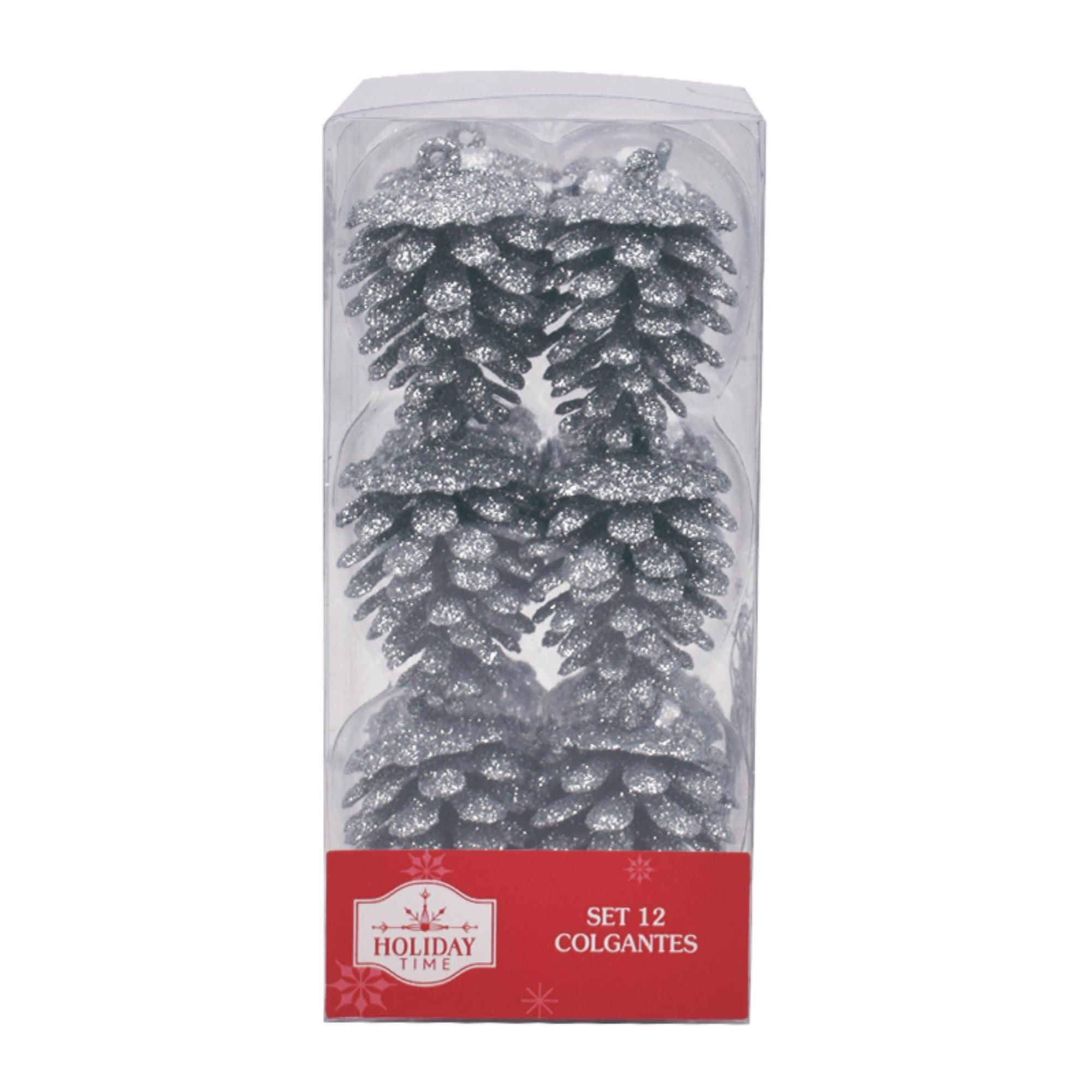 12 Colgantes Pine Silver Holiday Time