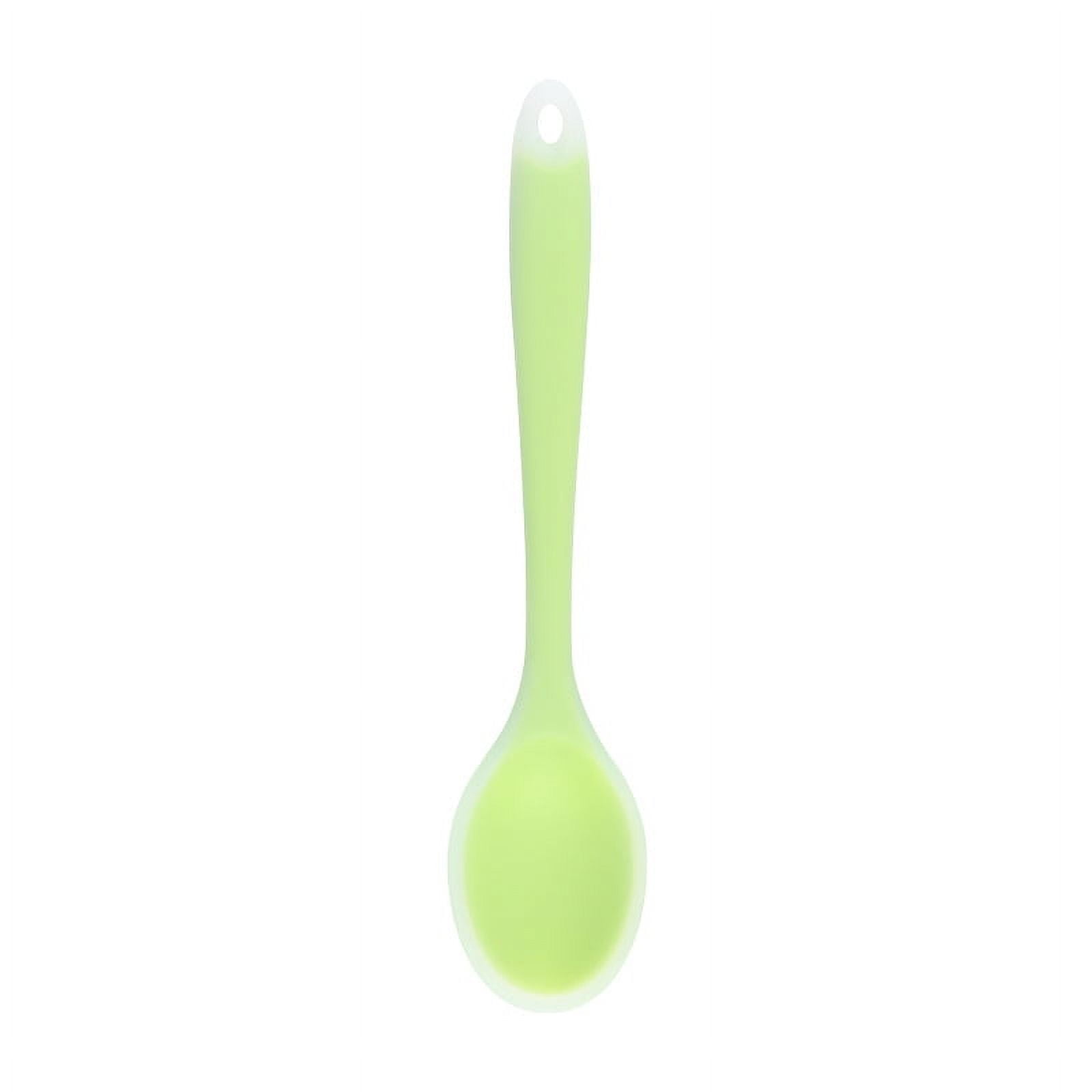 Xmhytop Cucharas De Silicona , Cucharas De Silicona Verde Transflectivo De 2 Piezas Para Comer, Cuchara De 20.4x4.4cm Para Cocina, Comedor, Cocina Y Hornear