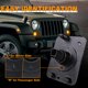 thumbnail image 3 of Luz de posición lateral PXPART LED ámbar para Jeep JK con lente ahumada, 3 of 5