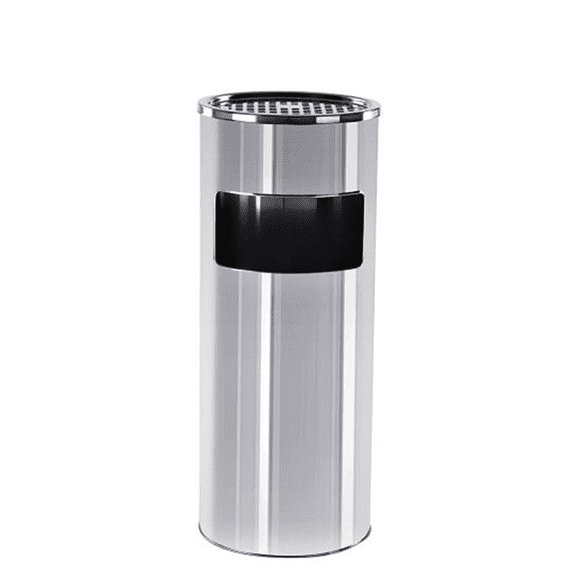 Basurero de acero inoxidable con cenicero 30 litros