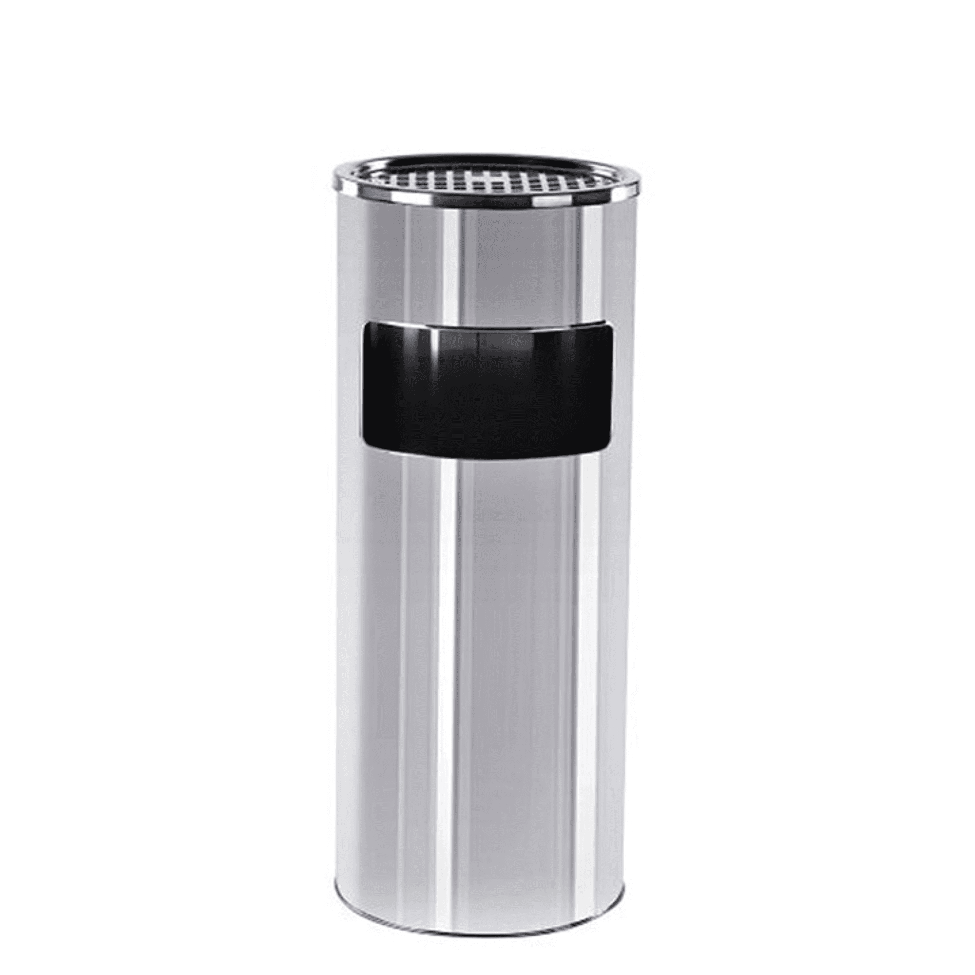 Industrial Partner - Basurero De Acero Inoxidable Con Cenicero 18 Litros