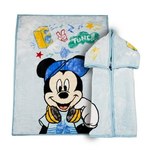 Disney - Saco Con Broche Ultra Soft Mickey Music 80X110Cm Celeste