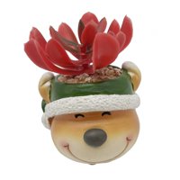 Magideal - Pequeñas Plantas Artificiales Navideñas En Macetas, Decoración De 2,8X2,8X4 Pulgadas, Maceta De Resina Versátil, Adorno Navideño Para Ventanas Y Baños Reno