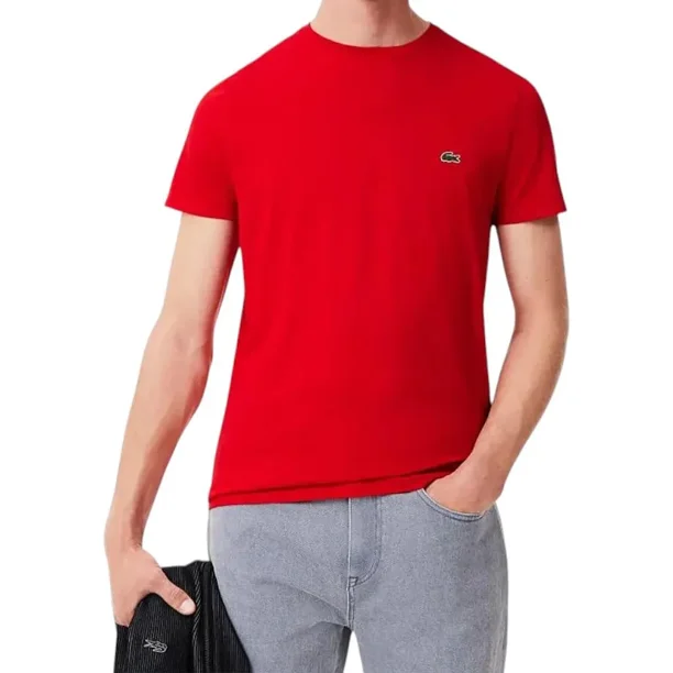 Polera Hombre Cuello Redondo Logo Roja Lacoste
