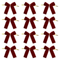 Bothyi - 12 Lazos De Terciopelo Para Árbol De Navidad, Lazos Para Puerta De Entrada, Color Vino Tinto