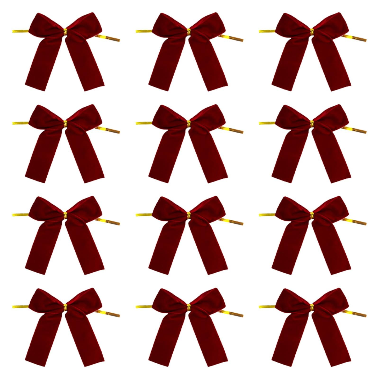 Bothyi - 12 Lazos De Terciopelo Para Árbol De Navidad, Lazos Para Puerta De Entrada, Color Vino Tinto