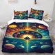 thumbnail image 1 of Chakra Meditation Universe Printed Duvet Cover Set Themed Bedding Three-Piece Set Soft and Comfortable for All Seasons, 1 of 1