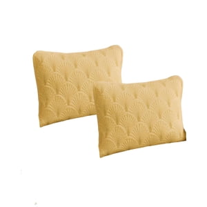 Genérico - Pack De 2 Fundas De Cojin Serie Abanico 30X50 Cm Amarillo
