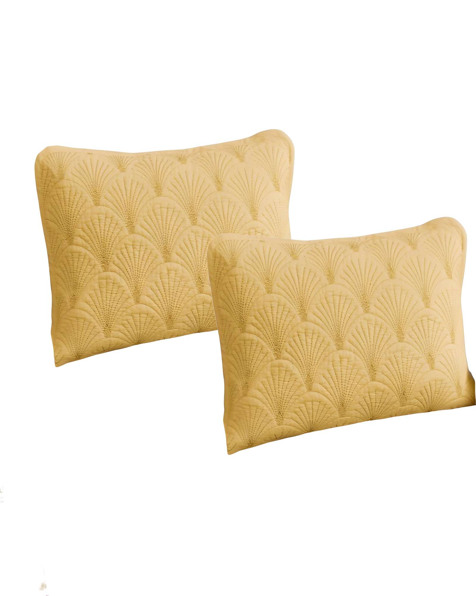Genérico - Set De 2 Fundas De Cojin Serie Abanico 30X50 Cm Amarillo