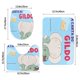 thumbnail image 3 of Gildo: Dibujos Animados Juego de 3 alfombras de baño de coral fleece: tapete de baño + alfombra de inodoro en forma de U + funda de tapa de inodoro en forma de O, 3 of 6