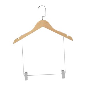 Bothyi - Perchas De Madera Para Trajes, Perchas Para Pantalones, Gancho Giratorio Resistente Y Duradero Con Clips Para Ropa De Hombre