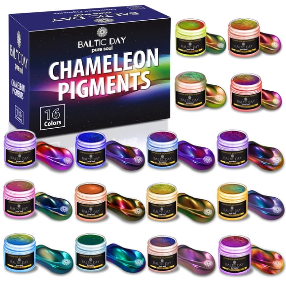 Set De Pigmento En Polvo De 16 Colores Mica Camaleón