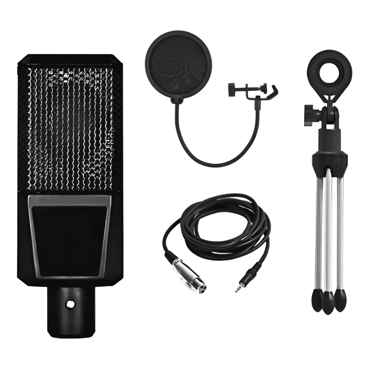 Genérico - Micrófono Profesional Condensador Studio + Antipop + Tripode