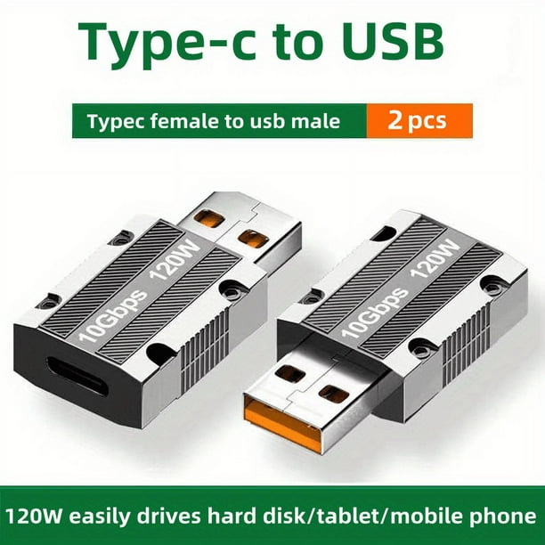 Usb To Typec Adapter 120w Super Fast Charging 6A Multi-function Armor Mobile Phone Computer Charging Head Data Fast Transmission 10gbps