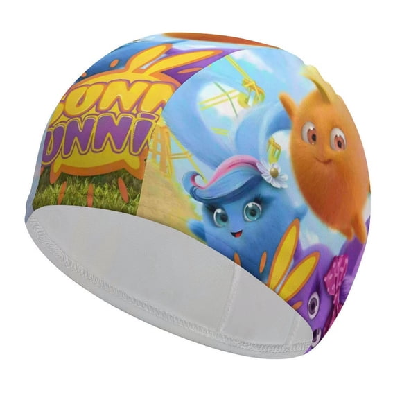 Sunny Bunnies Gorro de Natación de Licra, Gorro de Baño de Tela Cómoda, Gorro Elástico Antideslizante para Hombres, Mujeres y Niños