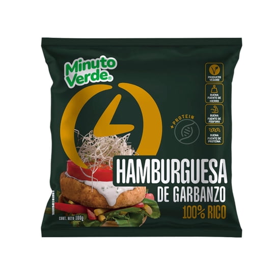 Hamburguesa Vegetal De Garbanzos 100 g Minuto Verde
