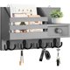 thumbnail image 1 of Key Holder Wall Mount, Wooden Key and Mail Organizer, Gray, 1 of 3