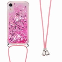 Funda Foxdock Para Iphone Xr Con Cuerda Ajustable, Brillo Líquido, Protección Antigolpes Y Lente – Ideal Para Regalo