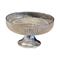 Magideal - Tazón De Fruta Decorativo Tazón De Refrigerio Tazón De Postre Redondo Multifuncional Tazón De Pedestal Decorativo Tazón De Fruta De Pedestal Para Mesa Gris Plata