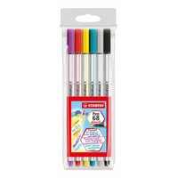 Pack 6 Rotulador Con Punta De Pincel Stabilo Pen 68 Brush
