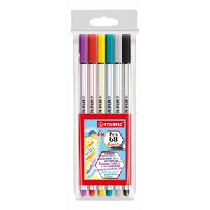 Pack 6 Rotulador Con Punta De Pincel Stabilo Pen 68 Brush