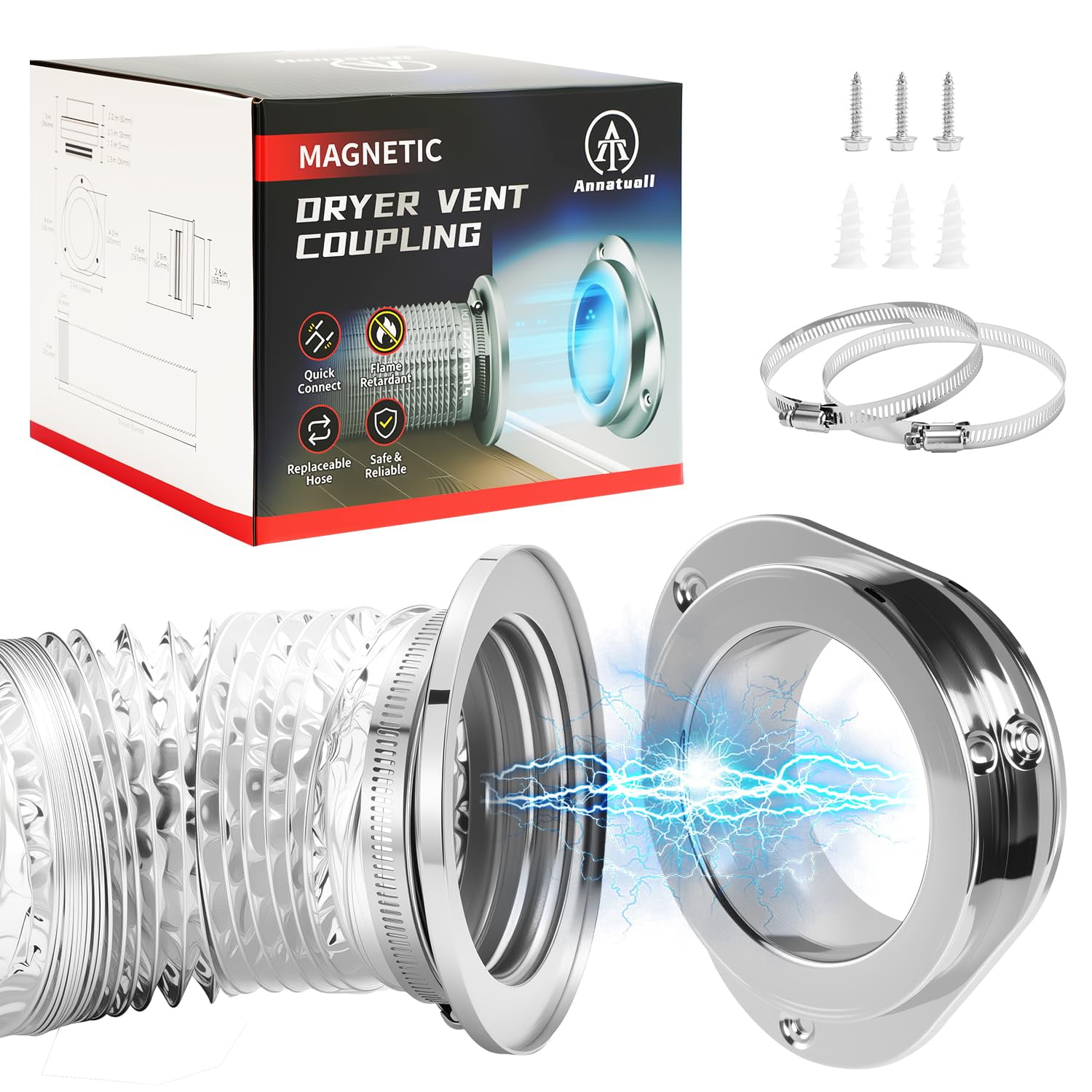 Kit De Ventilación Magnética Para Secador Annatuoli Dv180 Con Conducto De Aluminio De 6 Capas
