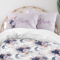 Milsleep - Juego De Cama Infantil Personalizado Floral Moon (Funda Nórdica O Edredón)
