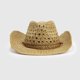thumbnail image 2 of Sombrero Vaquero Tejido Estilo Cowboy Playa, Festival, Moda beige Talla Única, 2 of 5
