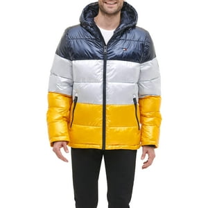 Chaqueta Tommy Hilfiger Para Hombre, Clásica, Con Capucha, Acolchada, Color Amarillo Xl