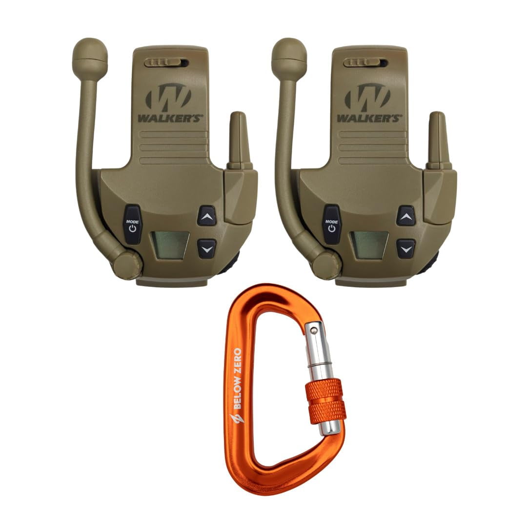 Walkie Talkie Attachment Walker's Razor Con Pantalla Lcd, Paquete De 2, Color Verde