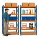 thumbnail image 1 of X2 Rack Metálico Industrial 4 Niveles 150x200x50 cm Azul/Naranja, 1 of 4