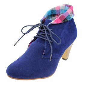 Botín Tacón Escoces Azul Vía Franca