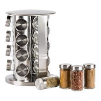 Genérico - Set Condimentero Giratorio 16 Piezas Acero Inoxidable Plateado