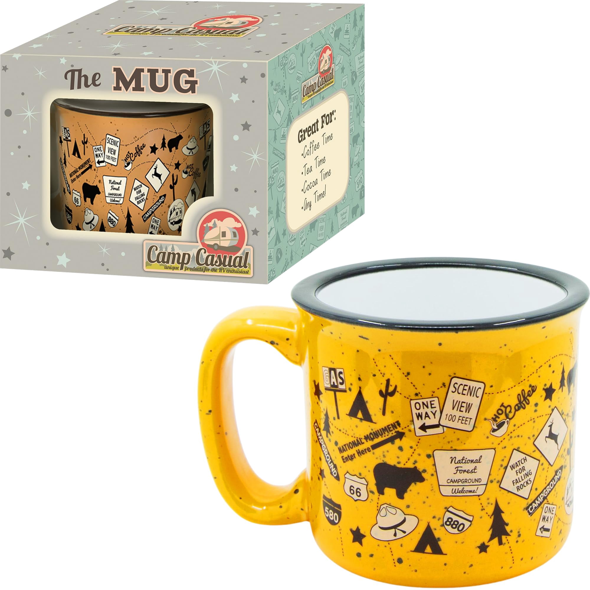 Taza De Café De Cerámica, Estilo Camp Casual, De Inspiración Retro, 450 Ml
