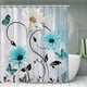 thumbnail image 2 of 1pc/4pcs Non-Slip Bathroom Rugs and Shower Curtain Set with Flower and Butterfly Pattern and 12 Hooks - U Shaped Toilet Mat and Toilet Cover - Home Decor and Bathroom Accessories, 2 of 5