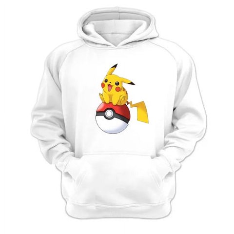 Genérico - Poleron Canguro Pokemón Blanco Talla Xs Unisex