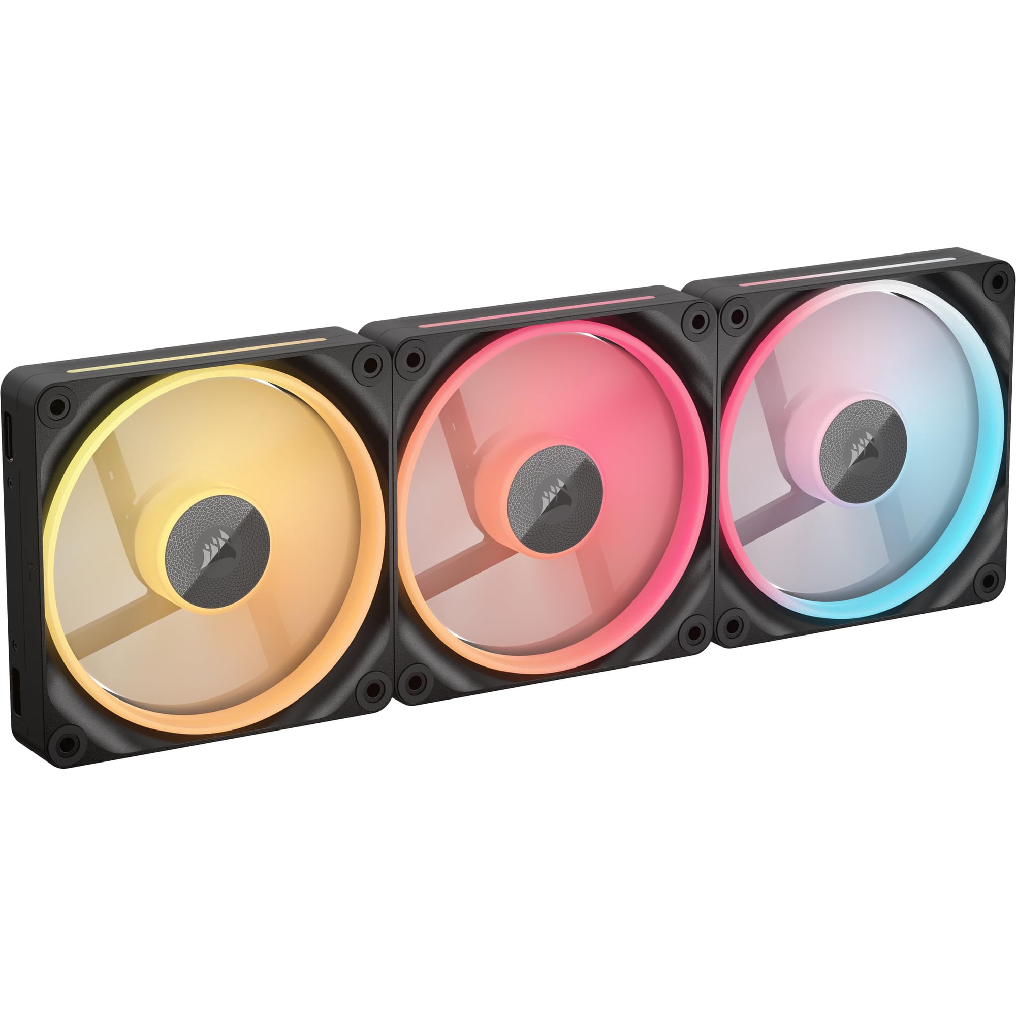 Corsair Icue Link Lx120-r Rgb, Ventiladores Reversos Pwm De 120 Mm, Paquete Triple