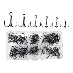 Ioensy - Juego De Anzuelos De Pesca De 110 Uds. Con Caja De Transporte, Anzuelos De Anclaje Afilados, Anzuelos Triples