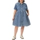thumbnail image 5 of Agnes Orinda Ropa de Halloween para Mujer Tallas Grandes Vestidos de Mezclilla Babydoll de Escuela Colegio con Botones Abajo Cuello de Solapa Mangas Cortas Vestidos Camisa de Jean Casual con Bolsillos, 5 of 8