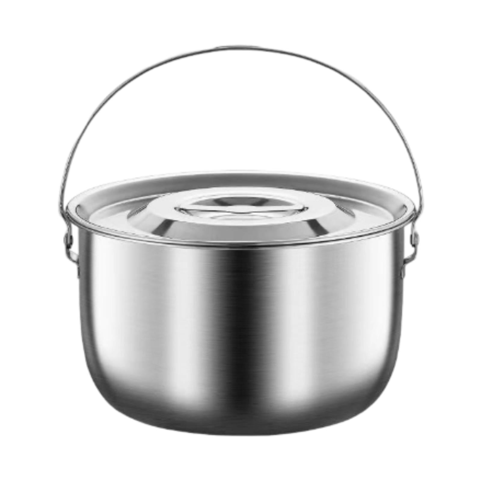 Magideal - Olla De Camping, Olla Para Cocinar, Accesorios De Cocina, Olla Para Sopa, Recipiente Para Aceite Con Asa Y Tapa Para Fiestas, Cocinas Y Restaurantes. 4.0l
